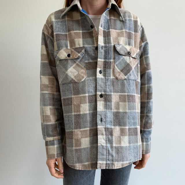 1970s Insulated Flannel Jacket - Light in Weight, But Warm