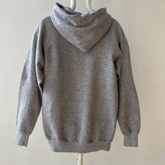 1980s Blank Grey Raglan Hoodie