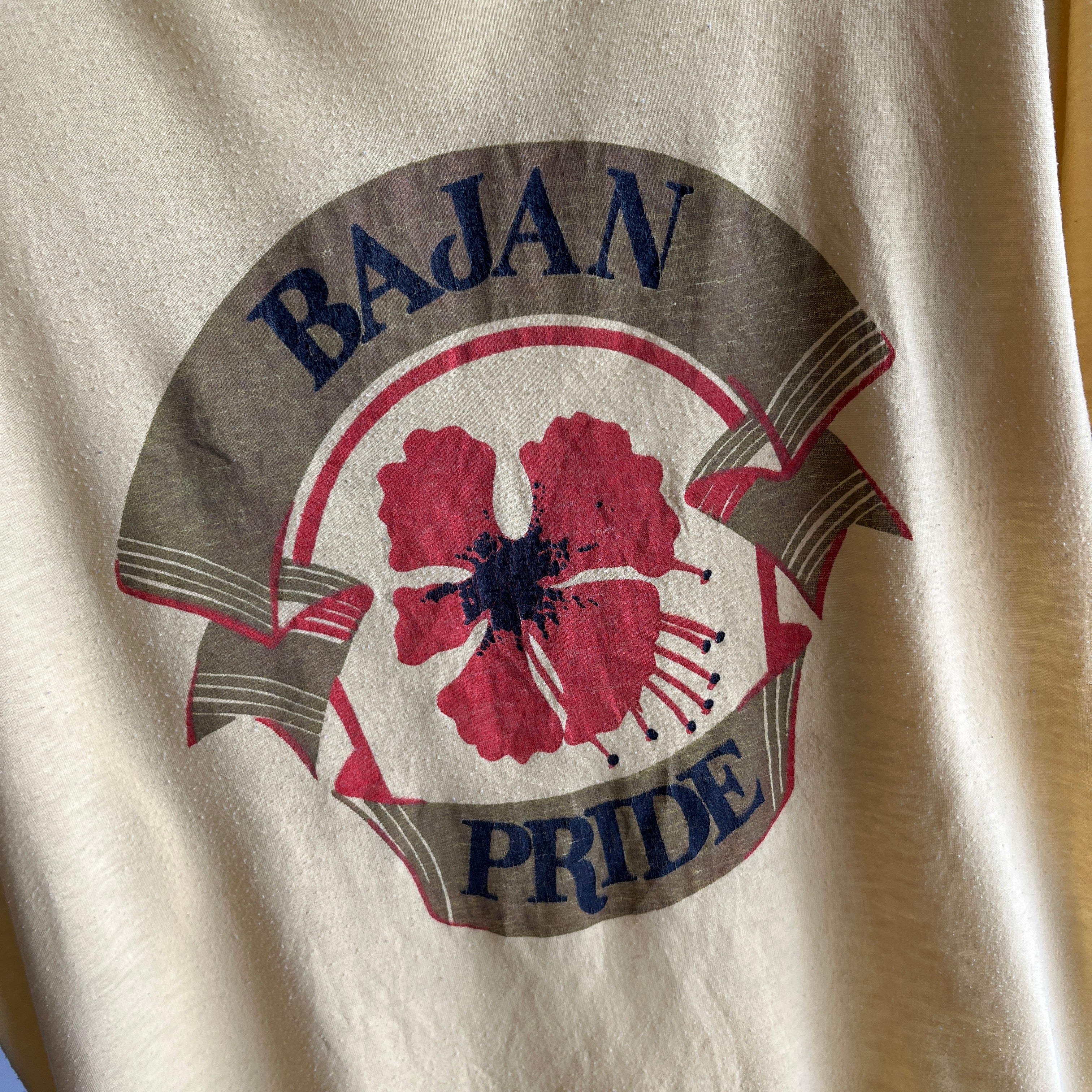 1970s Bajan Pride Thinned Out Front and back T-Shirt