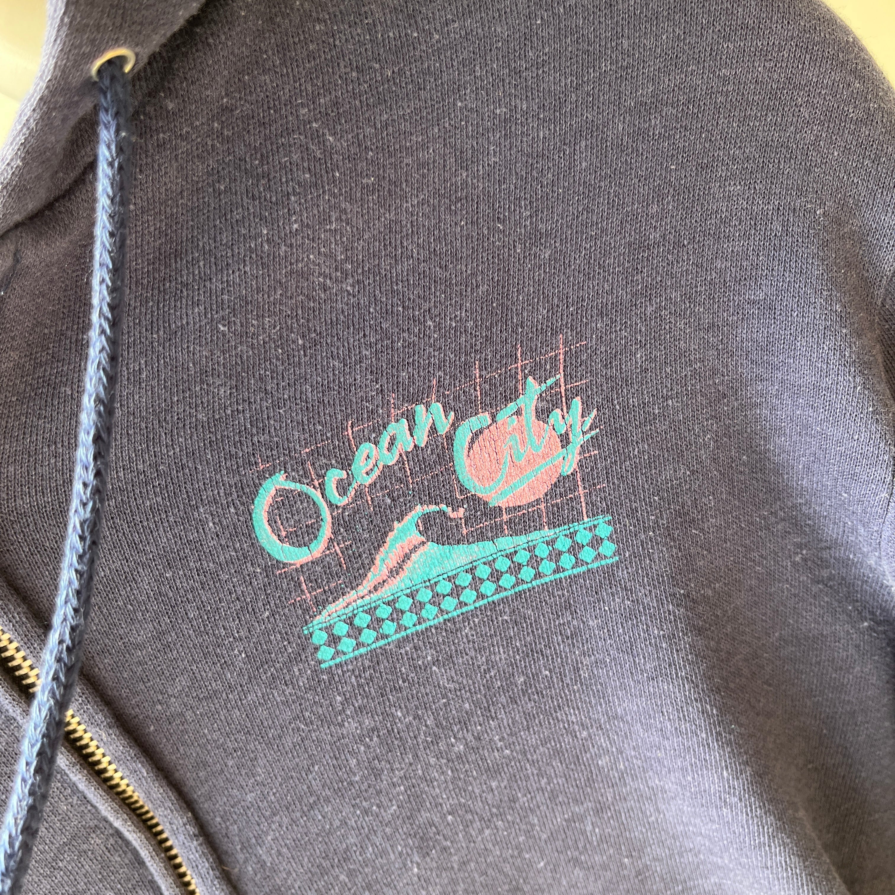 1980s Ocean City Zip Up Hoodie - So Sweet!