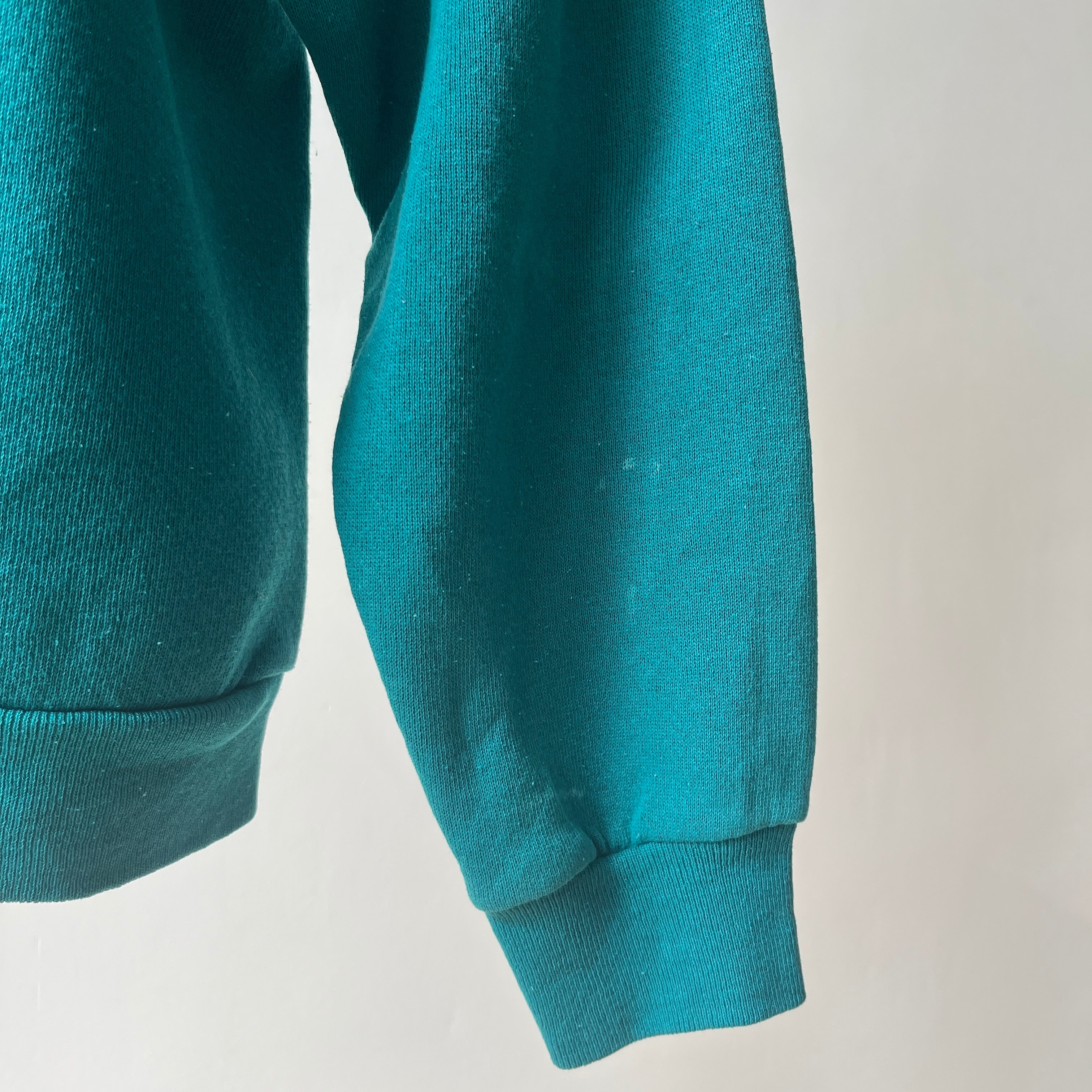 1980s Blank Green Raglan Sweatshirt