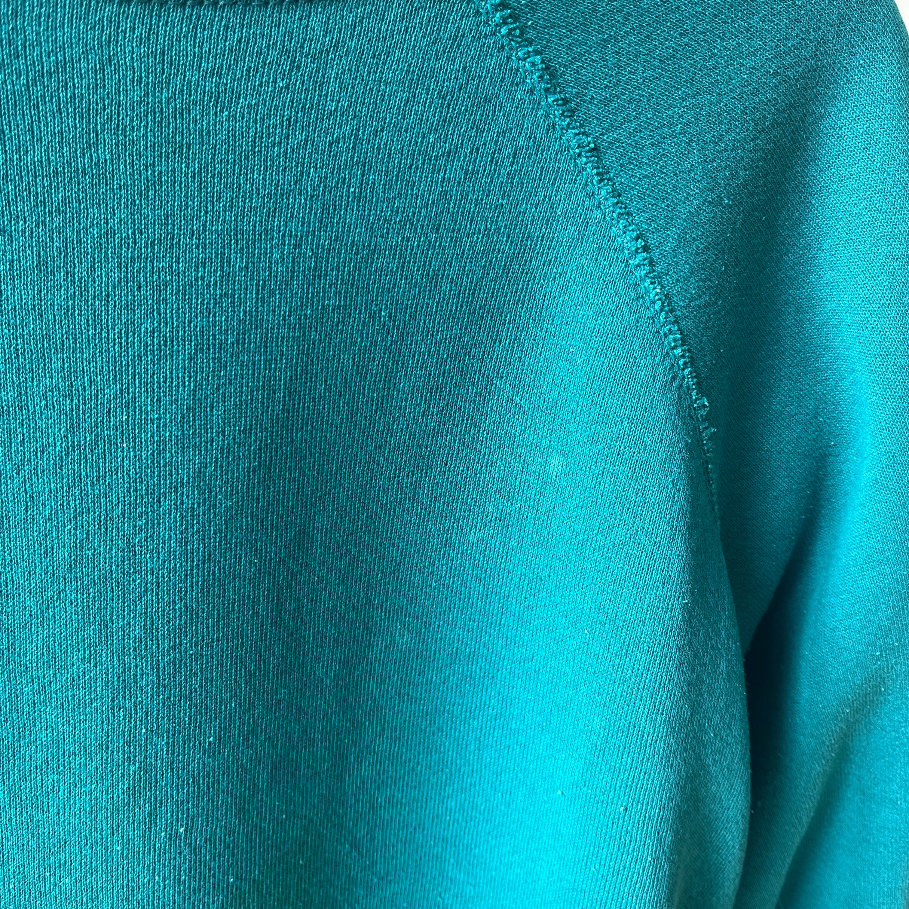 1980s Blank Green Raglan Sweatshirt