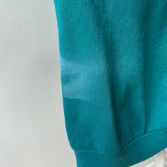 1980s Blank Green Raglan Sweatshirt