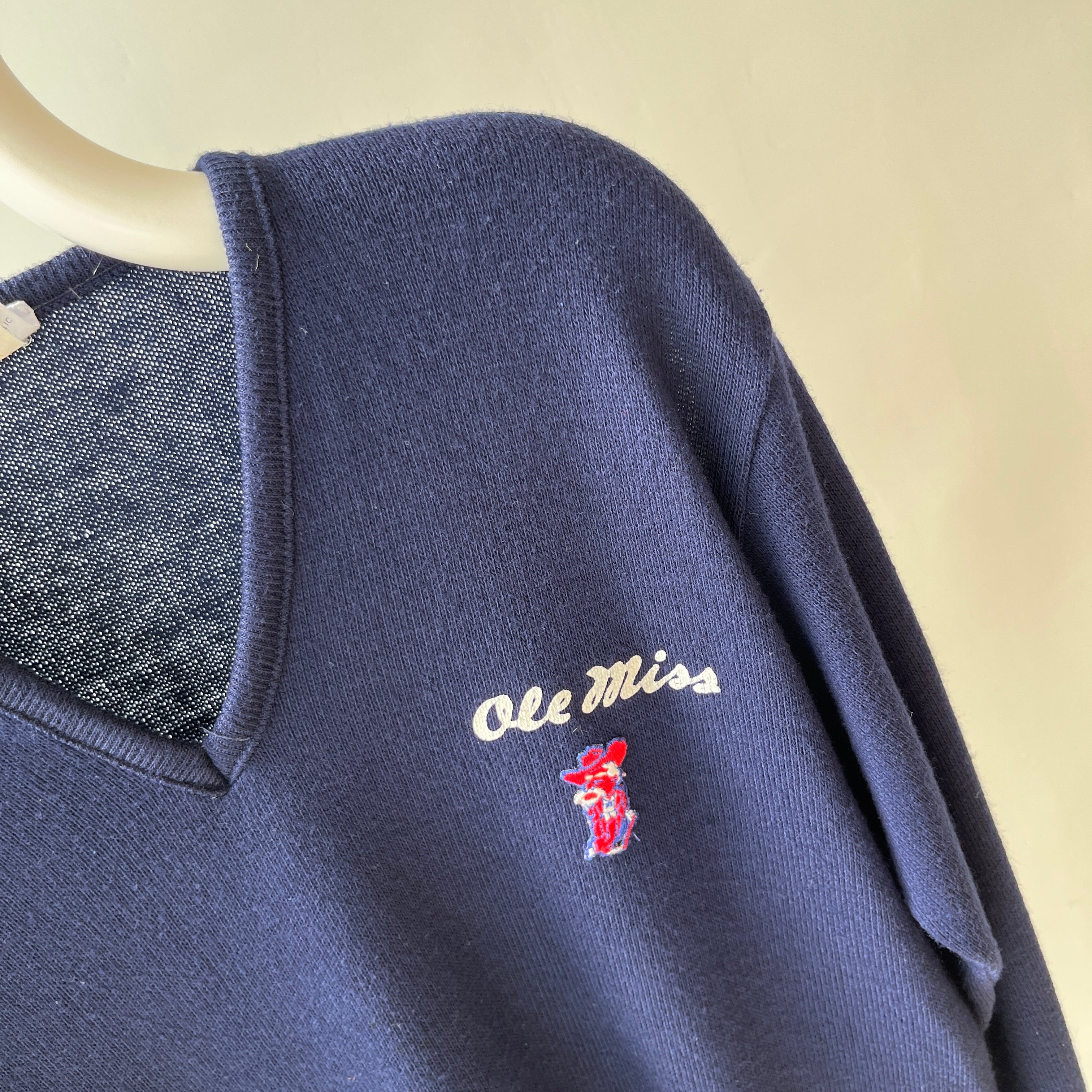 1980s Ole Miss V Neck Sweater