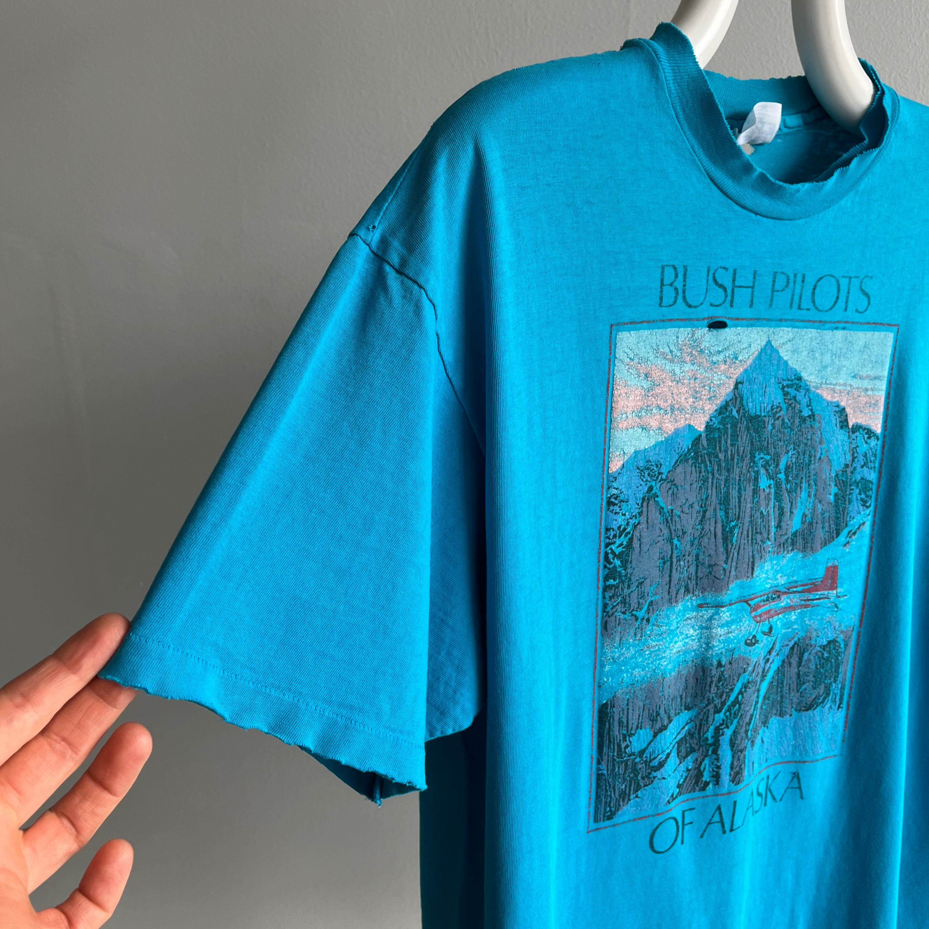 1980s Ultra Epically Rad Worn Thrashed Beat Up Bush Pilots of Alaska T-Shirt