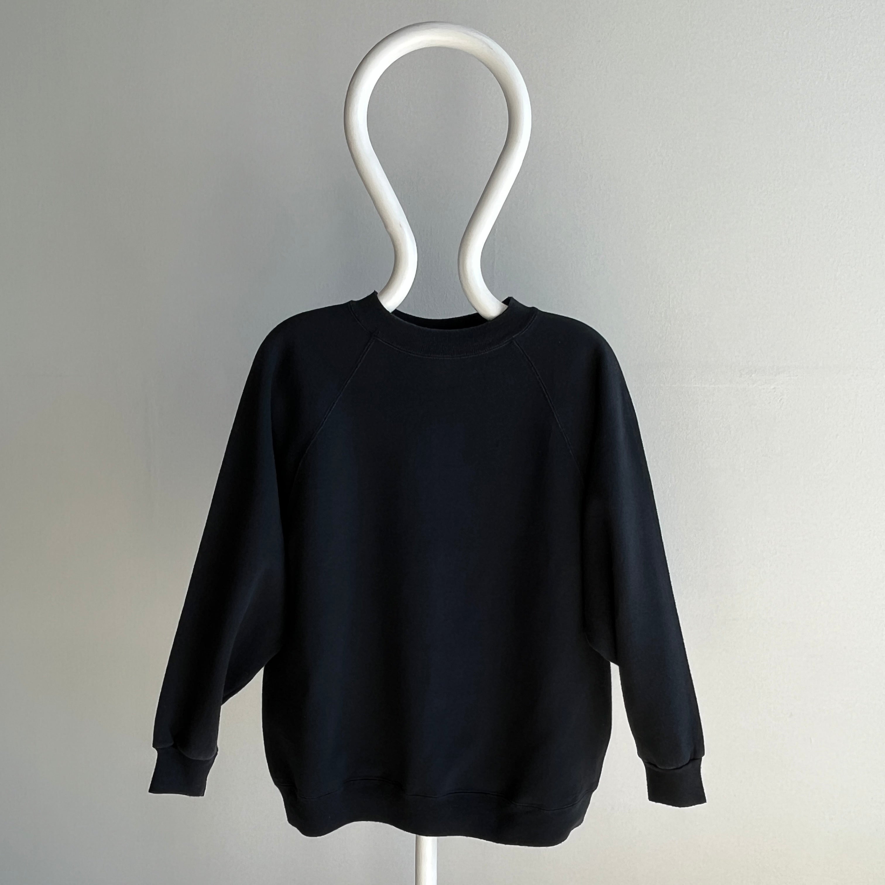 1990s Just My Size Blank Black Raglan - Nice Low Pit