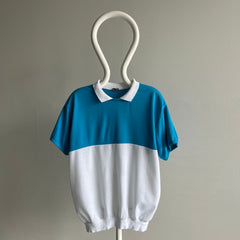 1980s Color Block Warm Up Polo - !!!