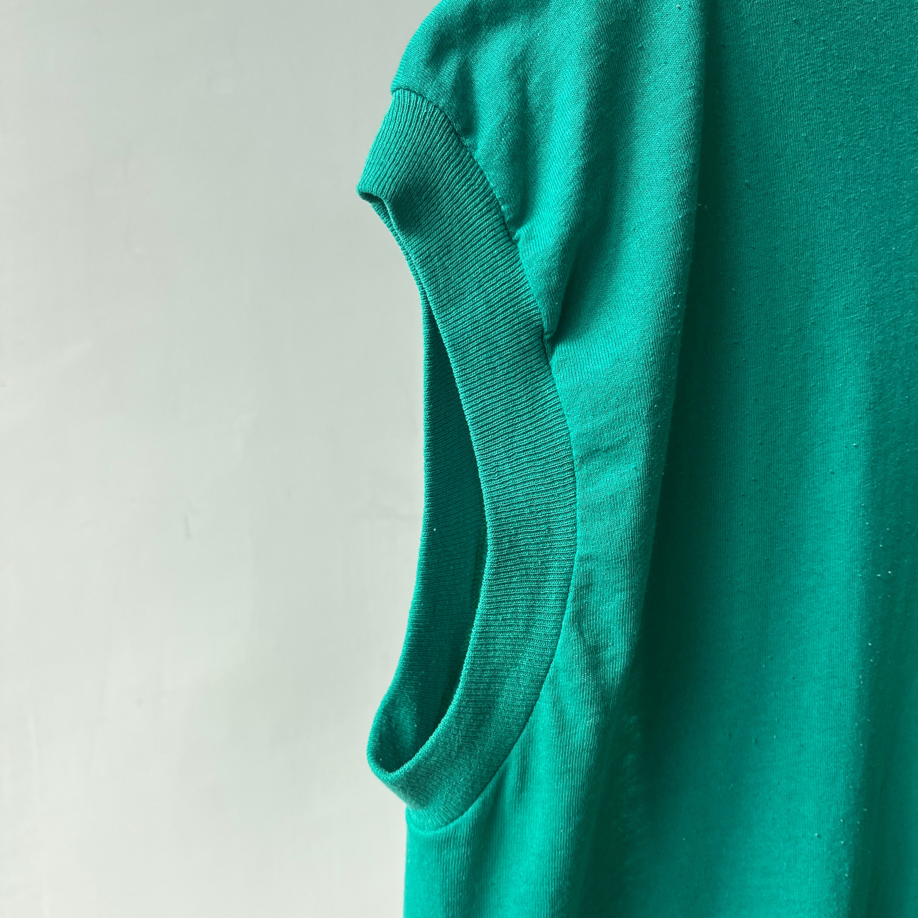 1980s Blank Green Muscle Pocket T Shirt