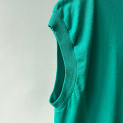 1980s Blank Green Muscle Pocket T Shirt