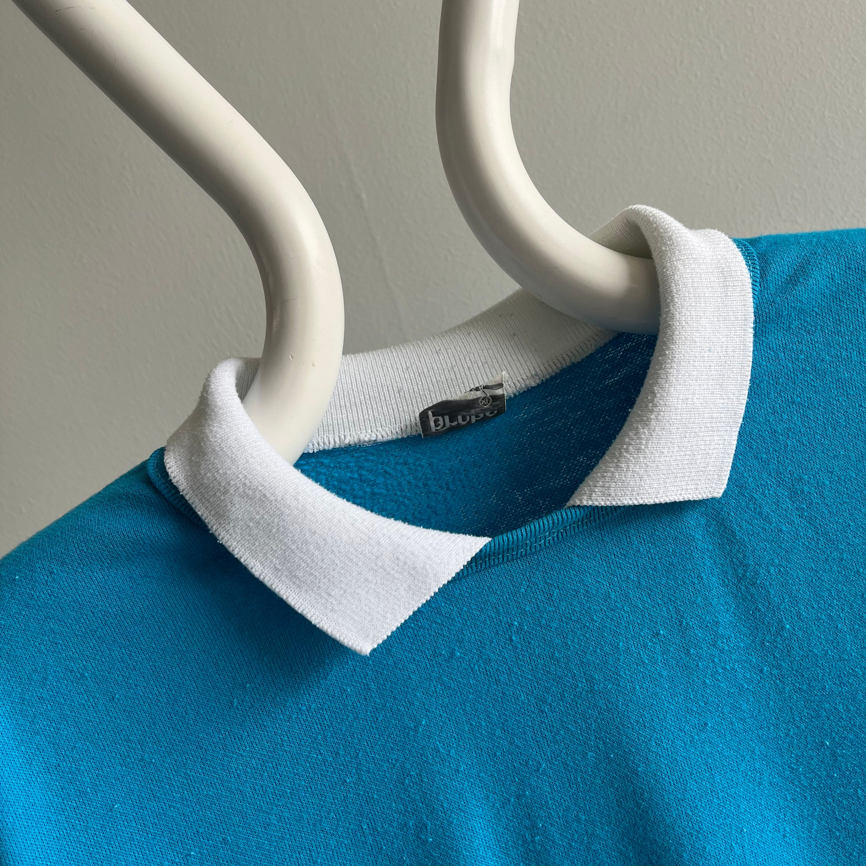 1980s Color Block Warm Up Polo - !!!