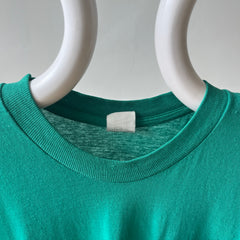 1980s Blank Green Muscle Pocket T Shirt