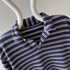 1990s Striped Long Sleeve Cotton Polo Shirt - Don't Make Me Keep This, Please?