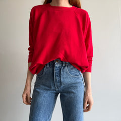 1980s MacGregor Blank Red Raglan Sweatshirt