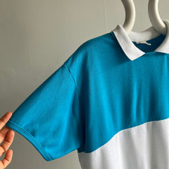 1980s Color Block Warm Up Polo - !!!