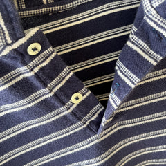 1990s Striped Long Sleeve Cotton Polo Shirt - Don't Make Me Keep This, Please?