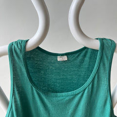 1980s Blank Green Fruit Of The Loom Tank Top