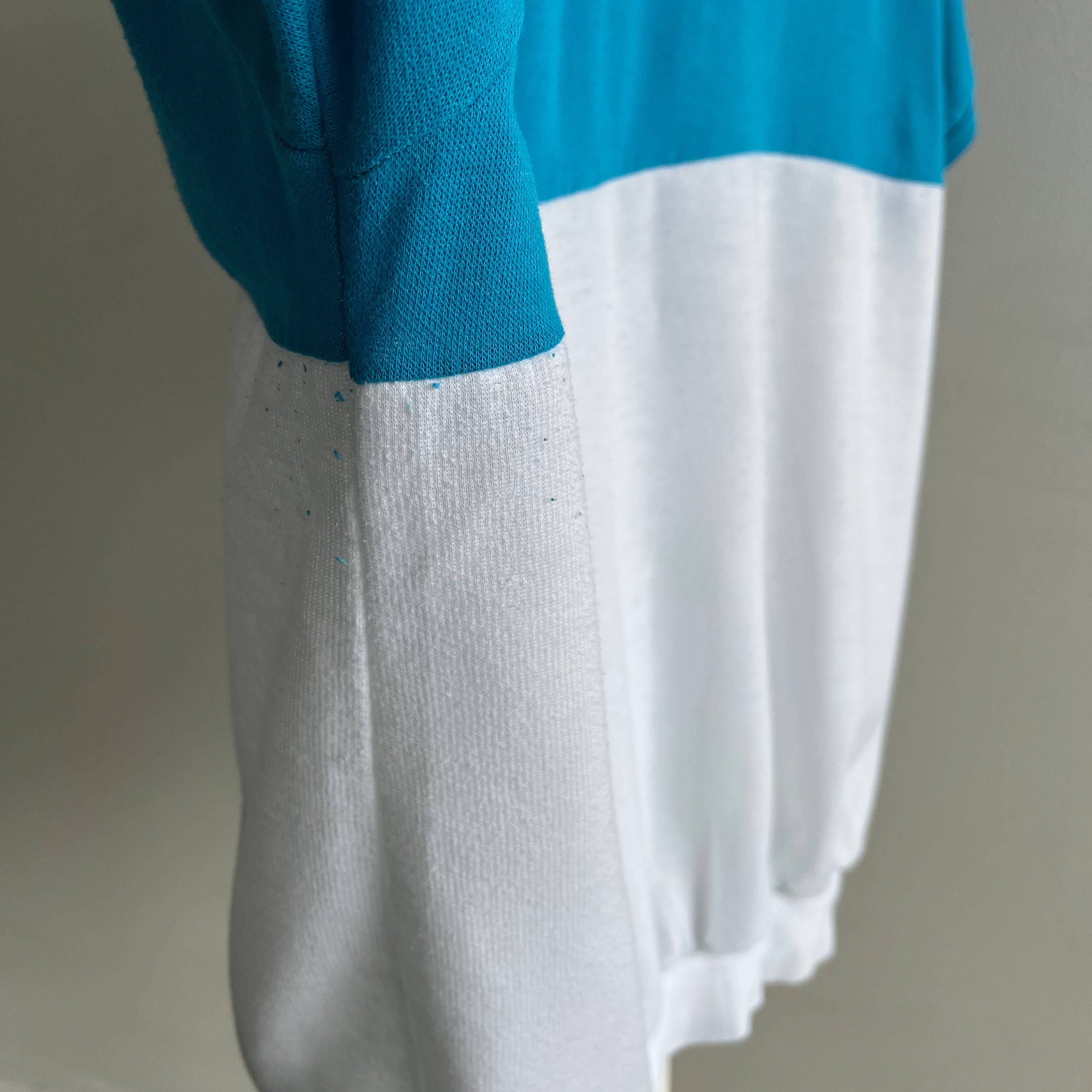 1980s Color Block Warm Up Polo - !!!