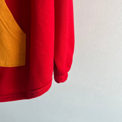 1980s Coolest Color Block Sweatshirt (Part Henley, Part Hoodie)