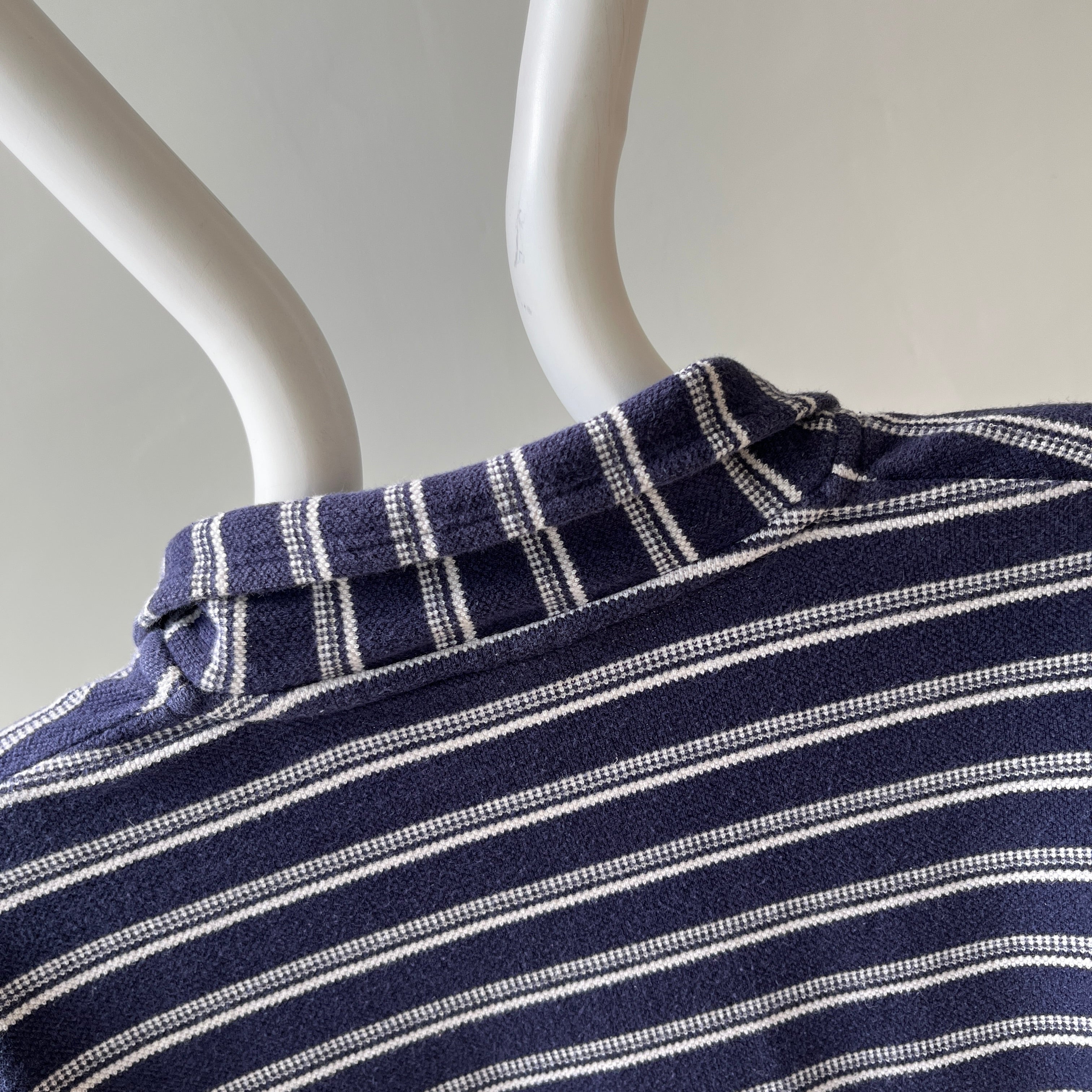 1990s Striped Long Sleeve Cotton Polo Shirt - Don't Make Me Keep This, Please?