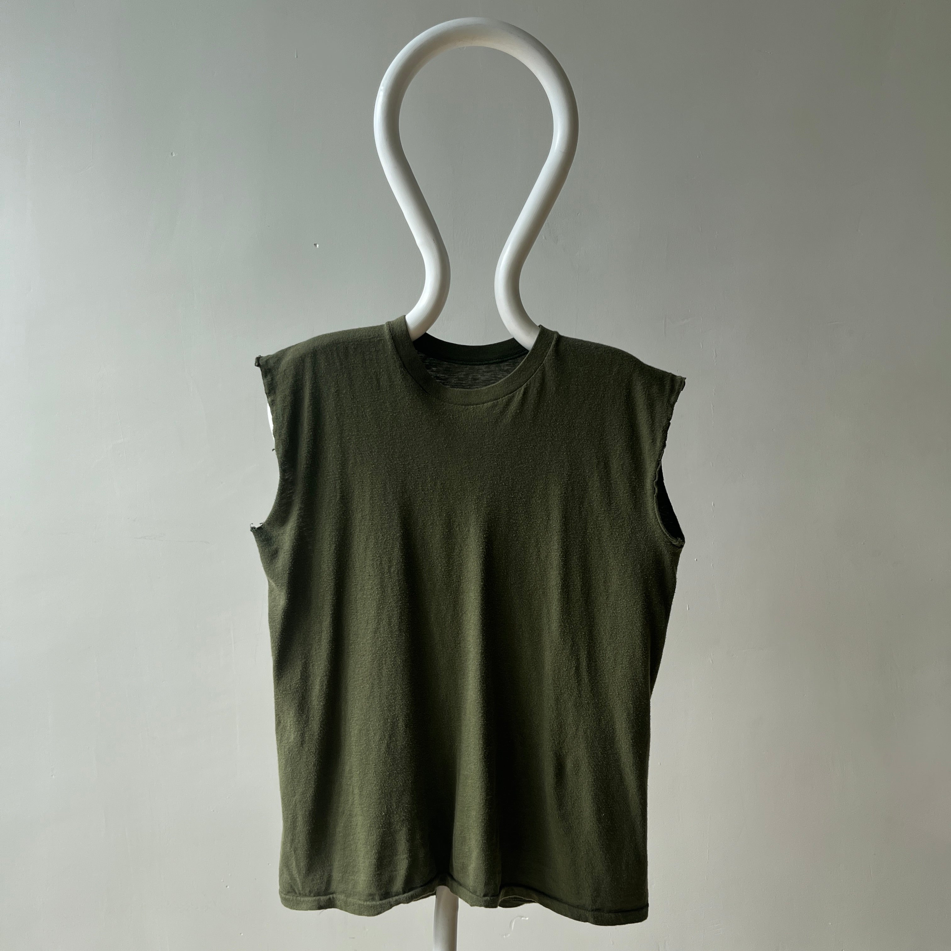 1980s Olive Green Muscle T Shirt