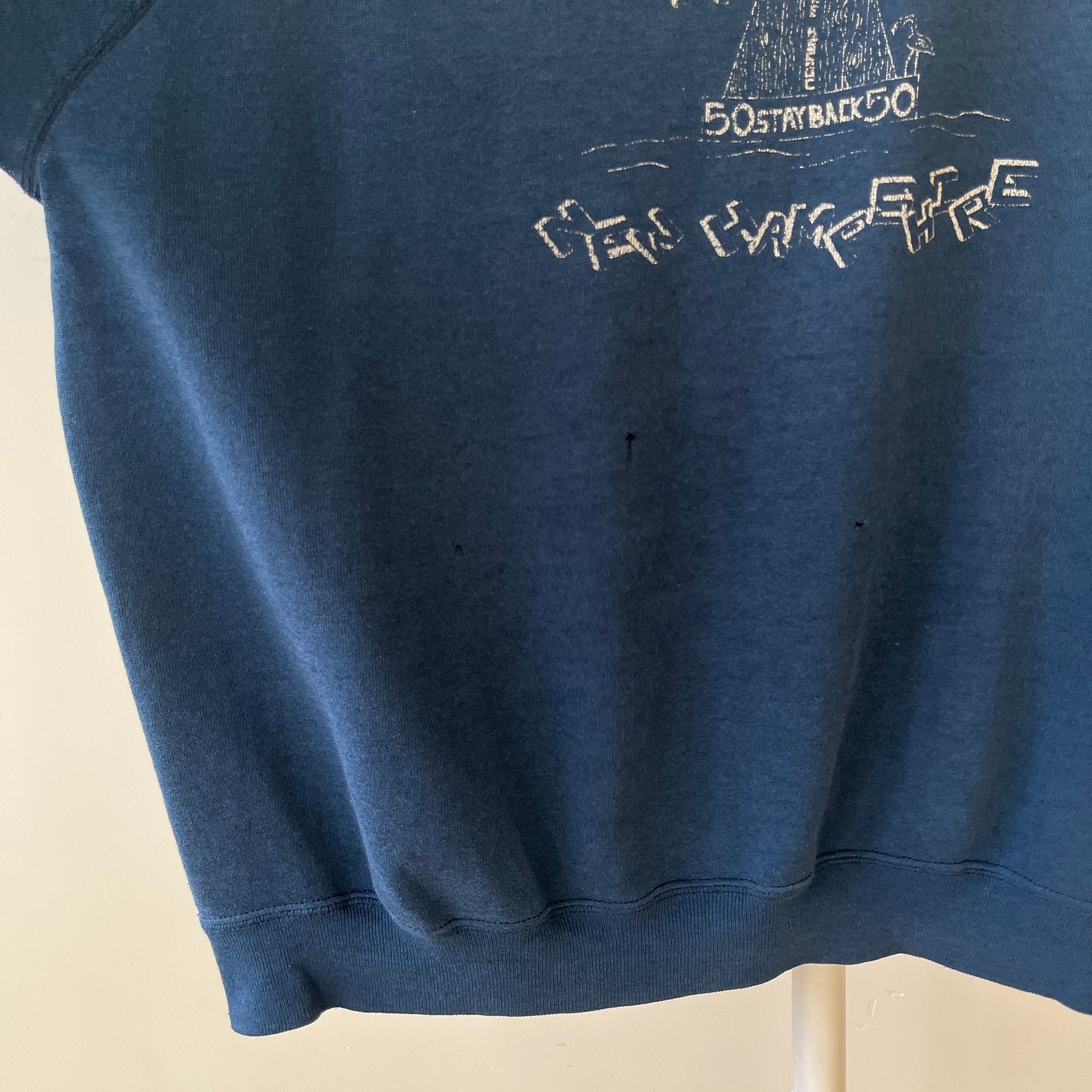 1989 Navy Blue Crescent Lake New Hampshire Sweatshirt - Thrashed