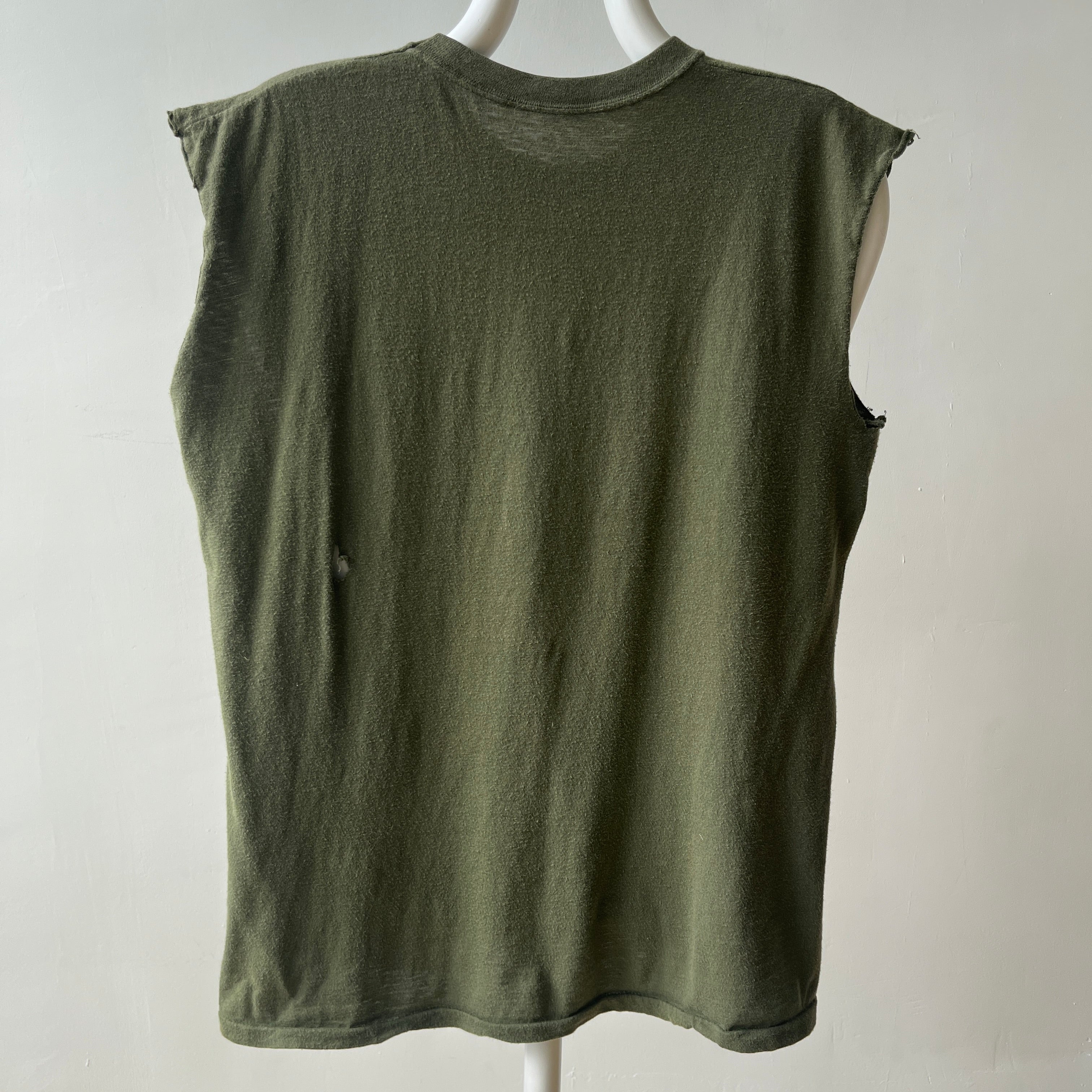 1980s Olive Green Muscle T Shirt