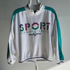 1980s Sport Convertibles Mock Neck Color Block Sweatshirt