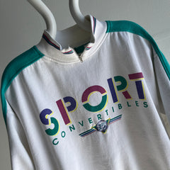 1980s Sport Convertibles Mock Neck Color Block Sweatshirt