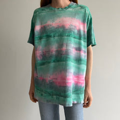 1980/90s Rad Tie Dye Pink and Green T-Shirt