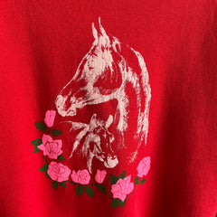 1980s Horses and Roses Sweatshirt