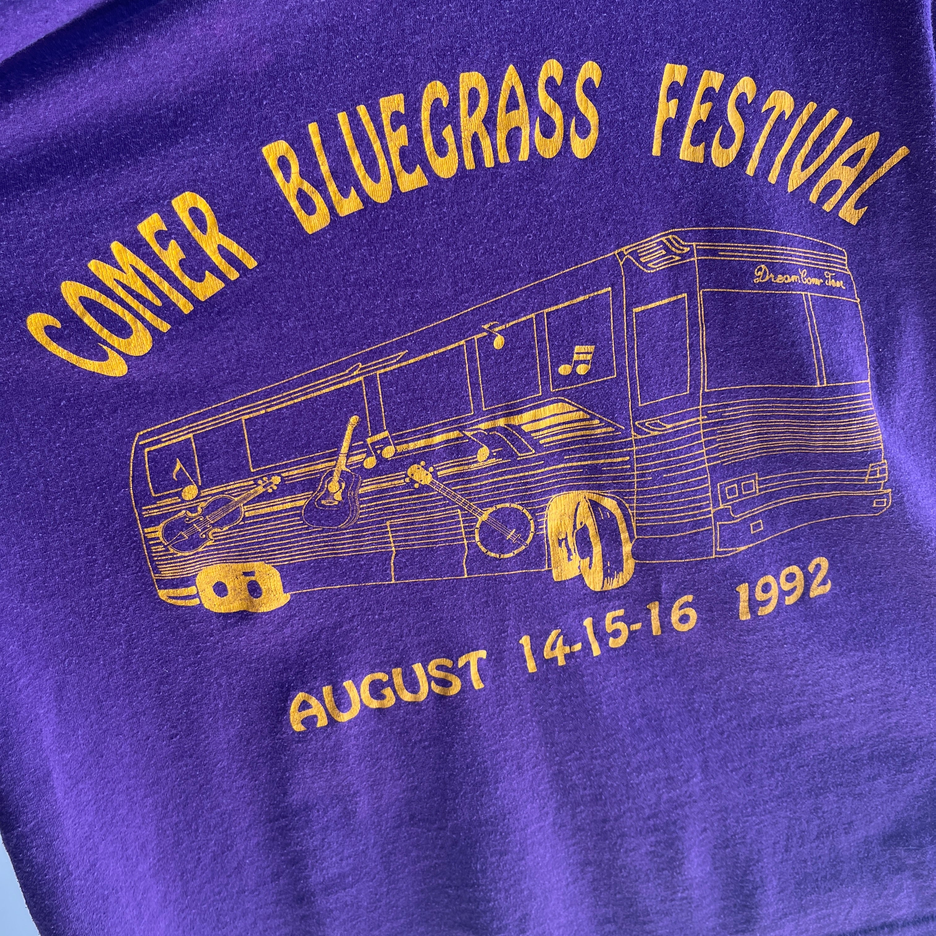 1992 Comer Bluegrass Festival T-Shirt - !!!