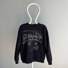 1990s Super Rad Hand Mended Raiders Sweatshirt - Killer Gauge and Fading