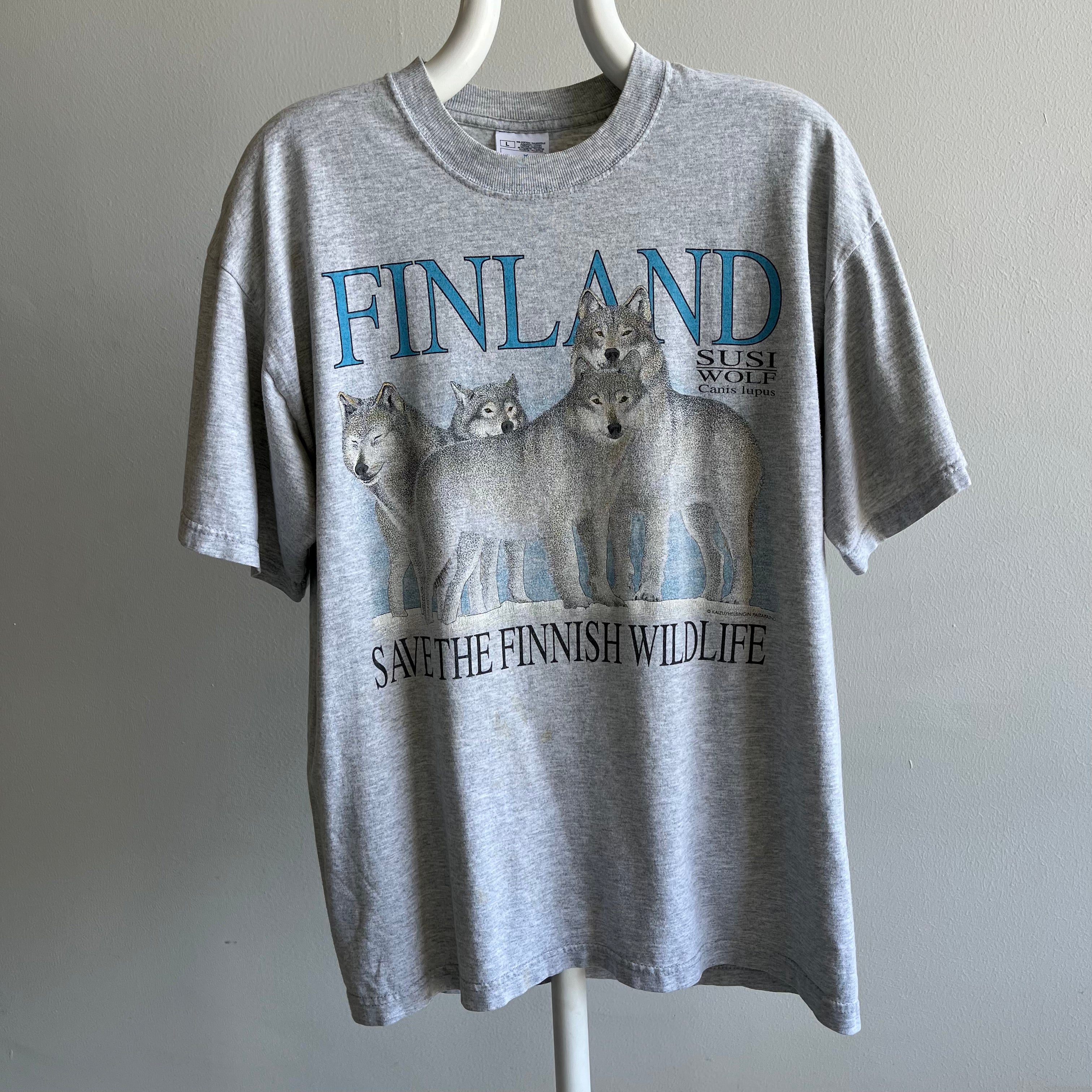 1990/00s Finland Wolf T-Shirt by Screen Stars