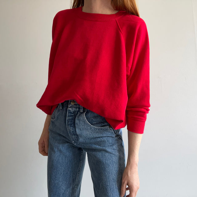 1980s MacGregor Blank Red Raglan Sweatshirt