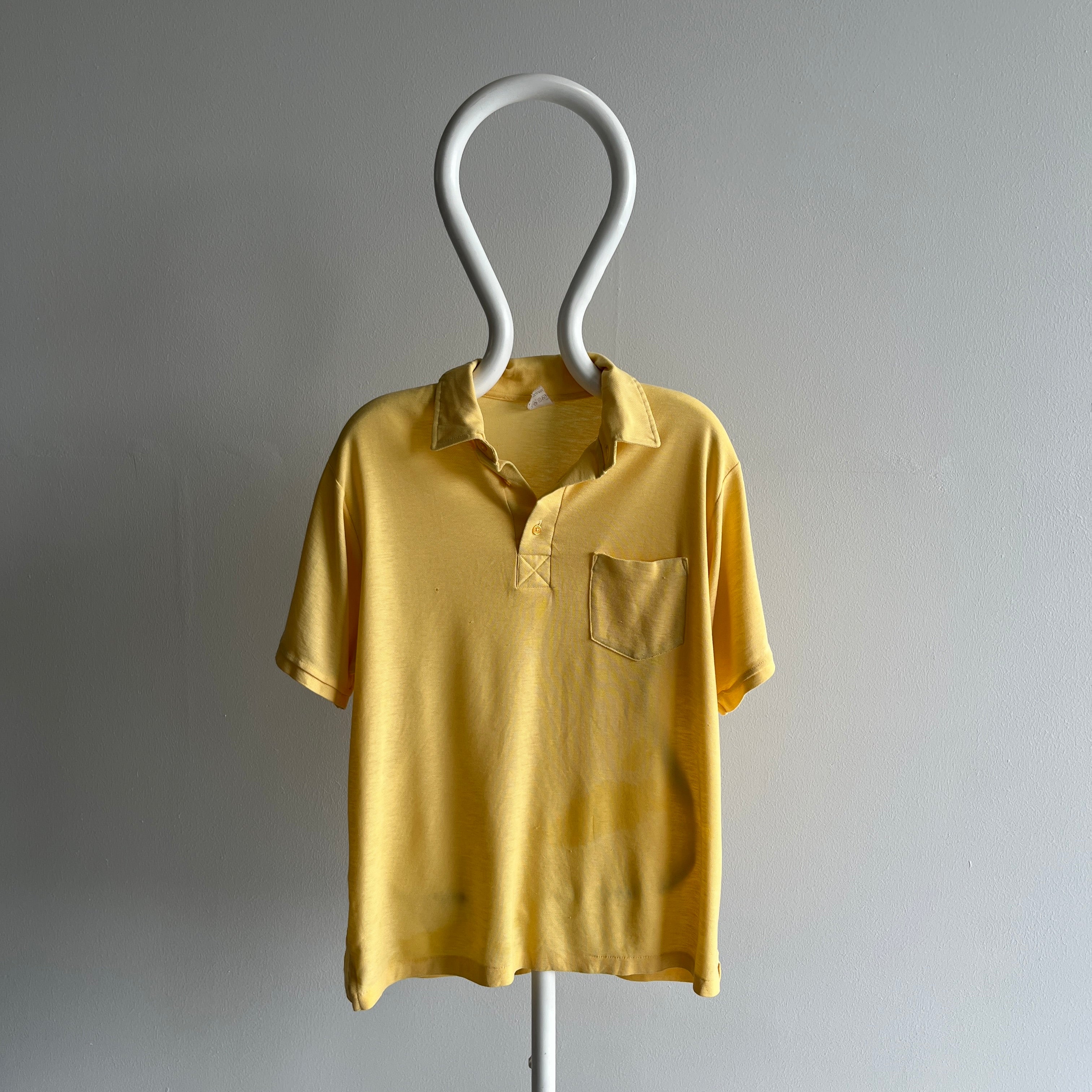 1980s Buttery Yellow Polo T-Shirt