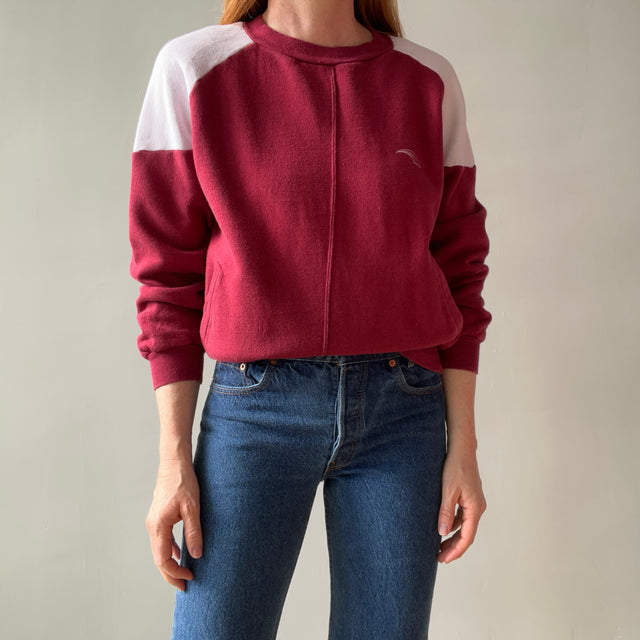 1980s Two Tone Super Cool Sweatshirt with Pockets!!