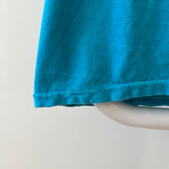1970s Boxy Teal Hawaii T Shirt - Soft and Slouchy Knit