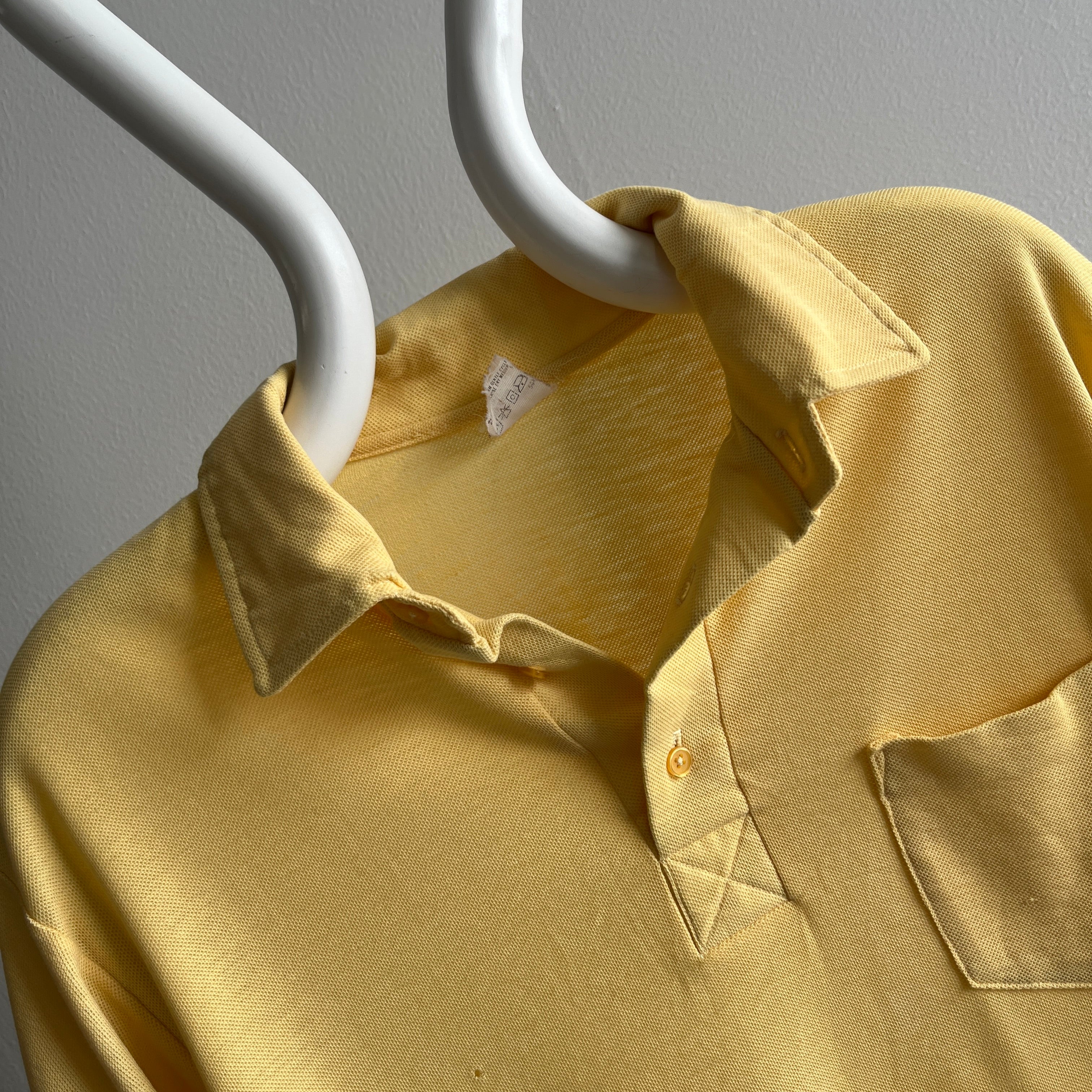 1980s Buttery Yellow Polo T-Shirt