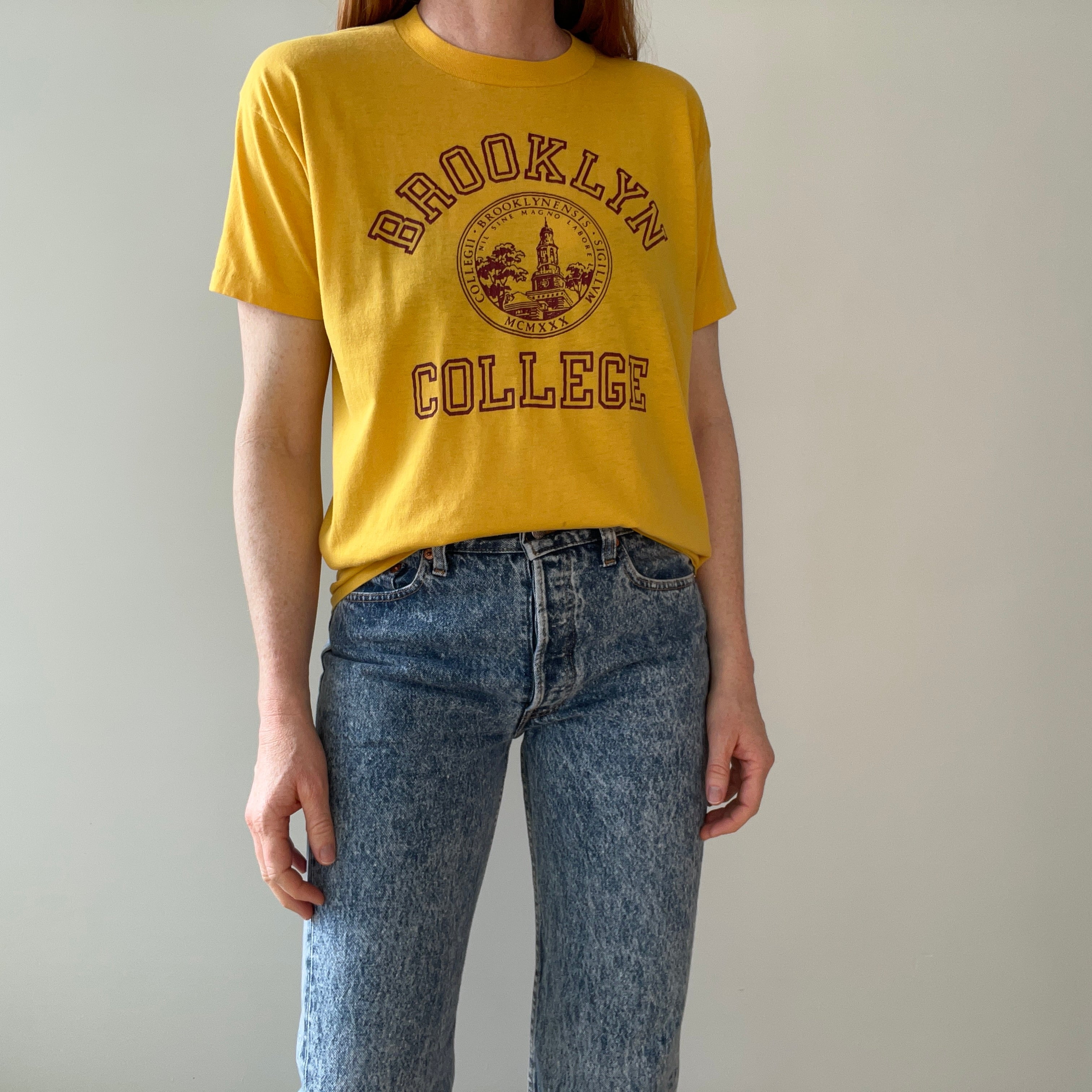 1970/80s Brooklyn College Thinned Out 50/50 T-Shirt