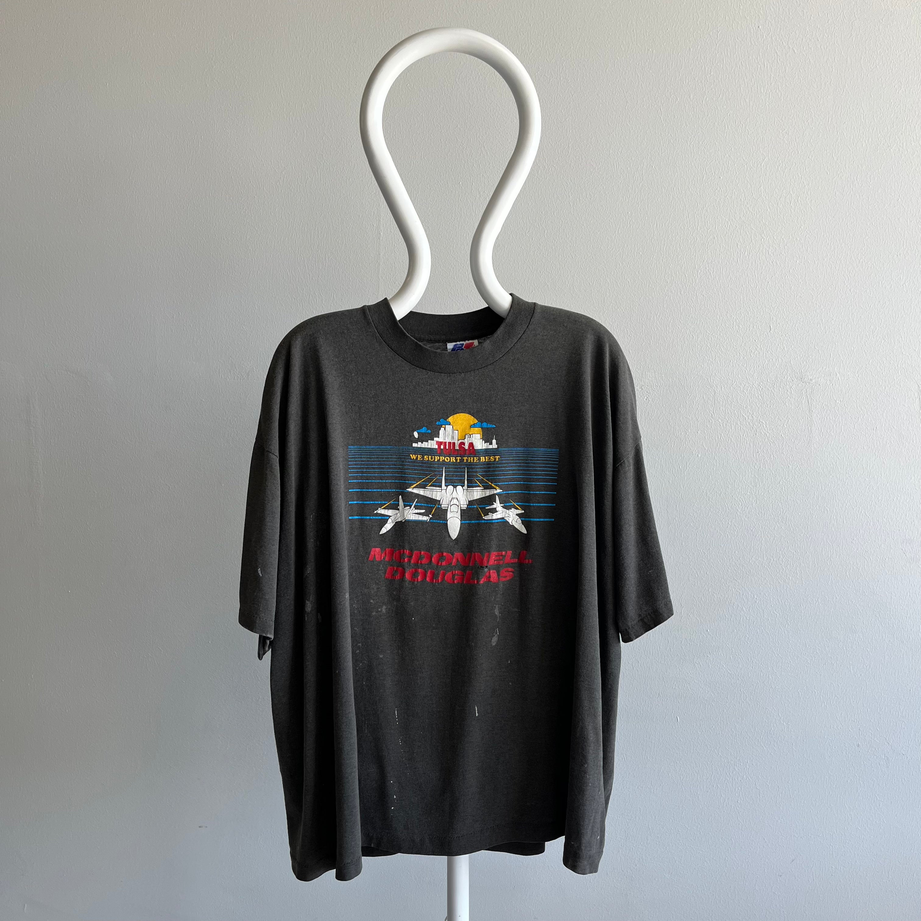 1990s McDonnel Douglas Tulsa - Aerospace Bomber Plant that Closed in 1993 - T-Shirt