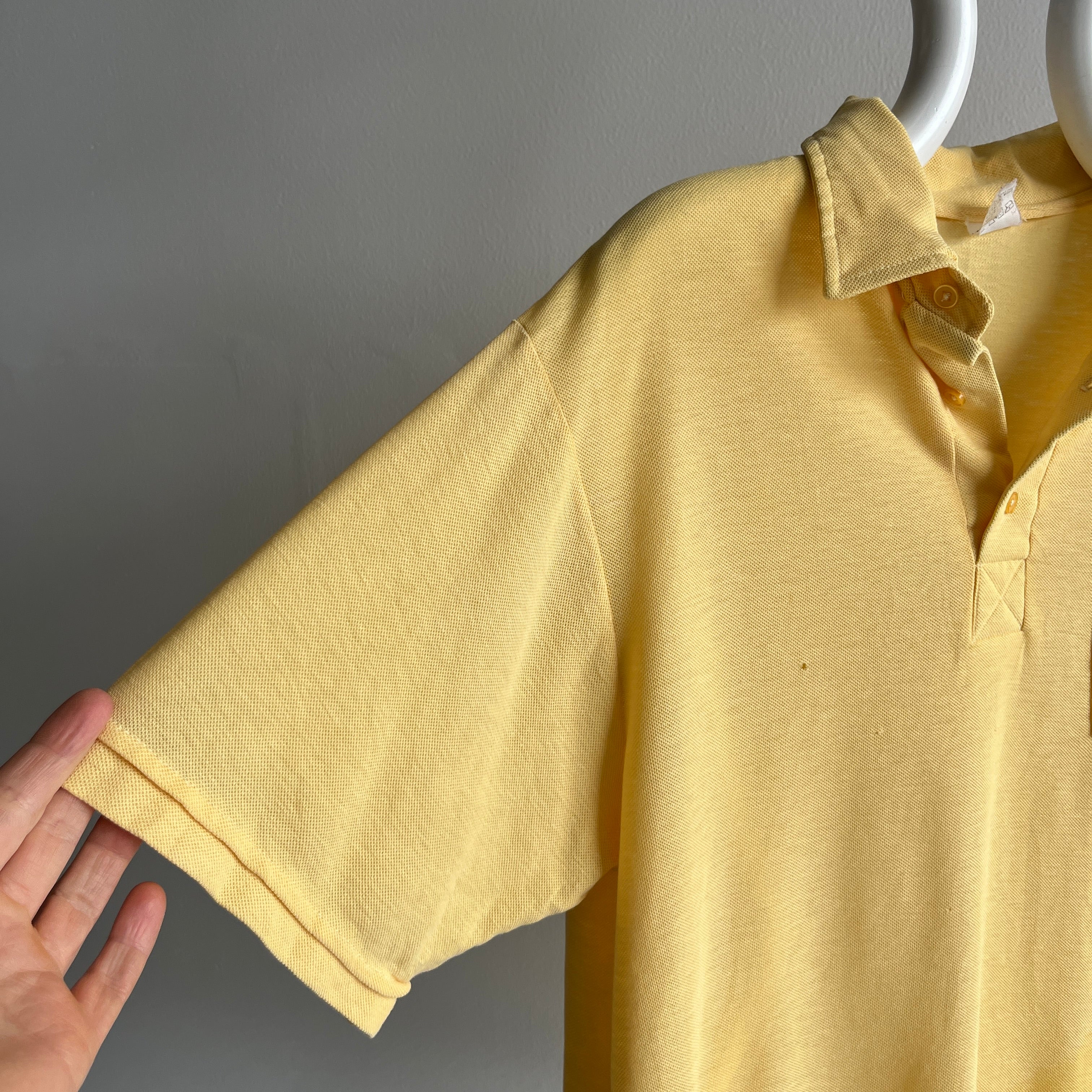 1980s Buttery Yellow Polo T-Shirt