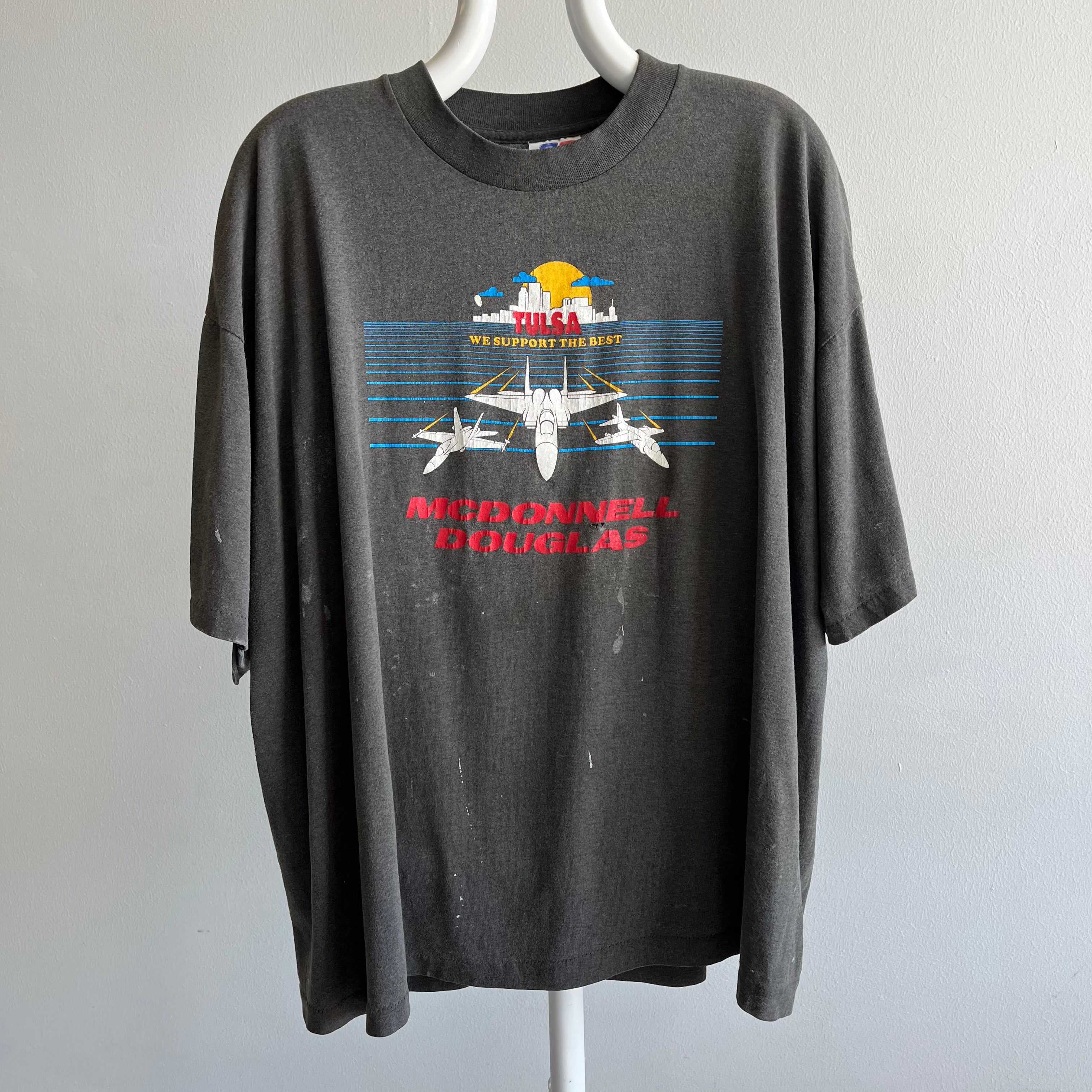 1990s McDonnel Douglas Tulsa - Aerospace Bomber Plant that Closed in 1993 - T-Shirt