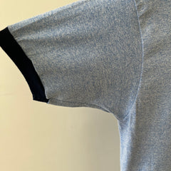 1980s Heather Baby Blue Mickey Ringer T Shirt - Collectible