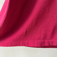 1980s Blank Burgundy Pocket T Shirt