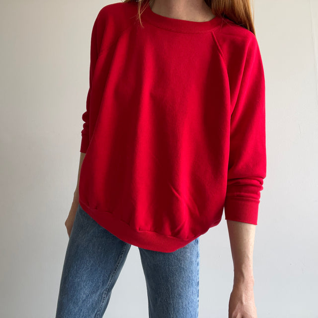 1980s MacGregor Blank Red Raglan Sweatshirt