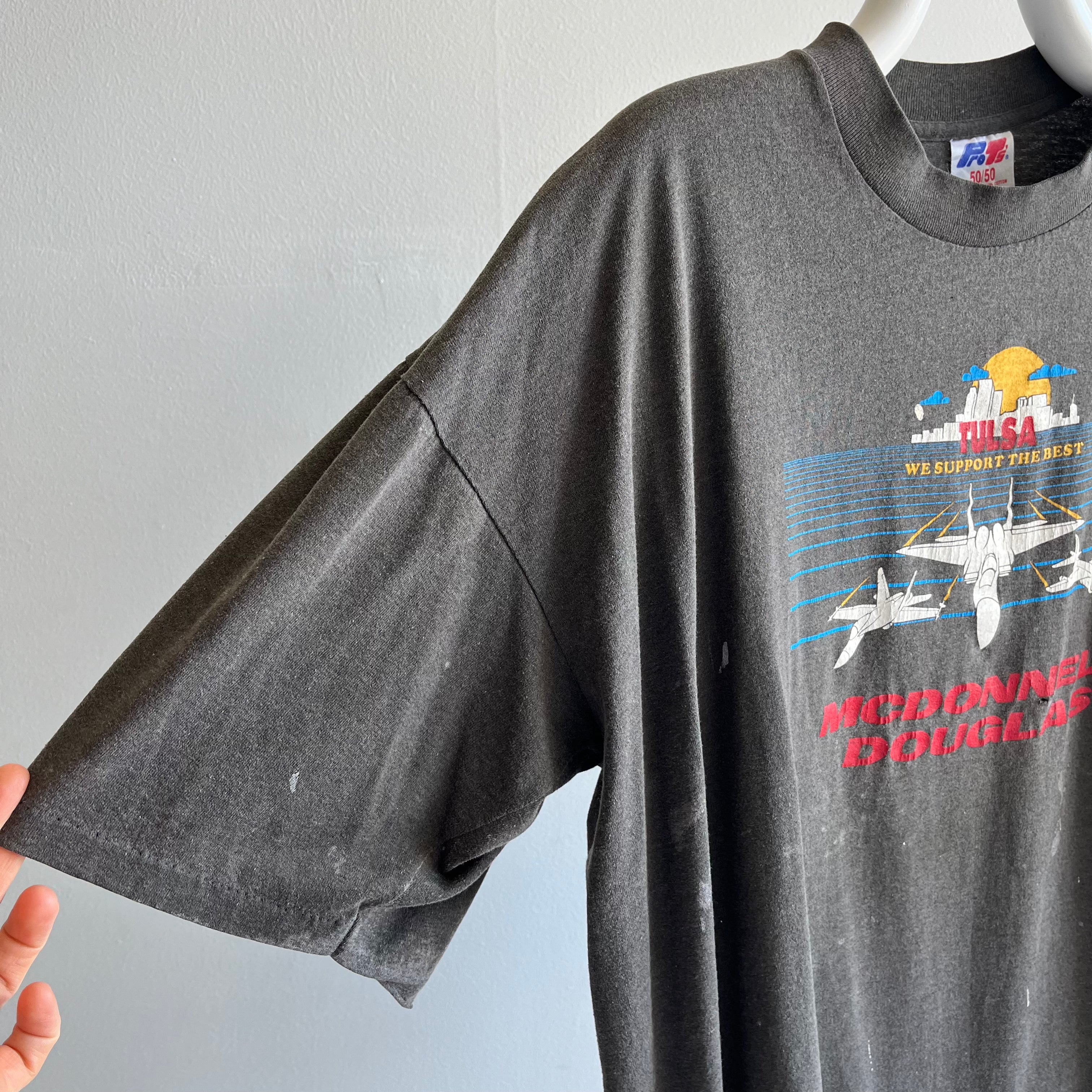 1990s McDonnel Douglas Tulsa - Aerospace Bomber Plant that Closed in 1993 - T-Shirt