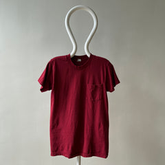 1980s/90s Blank Burgundy Pocket T Shirt
