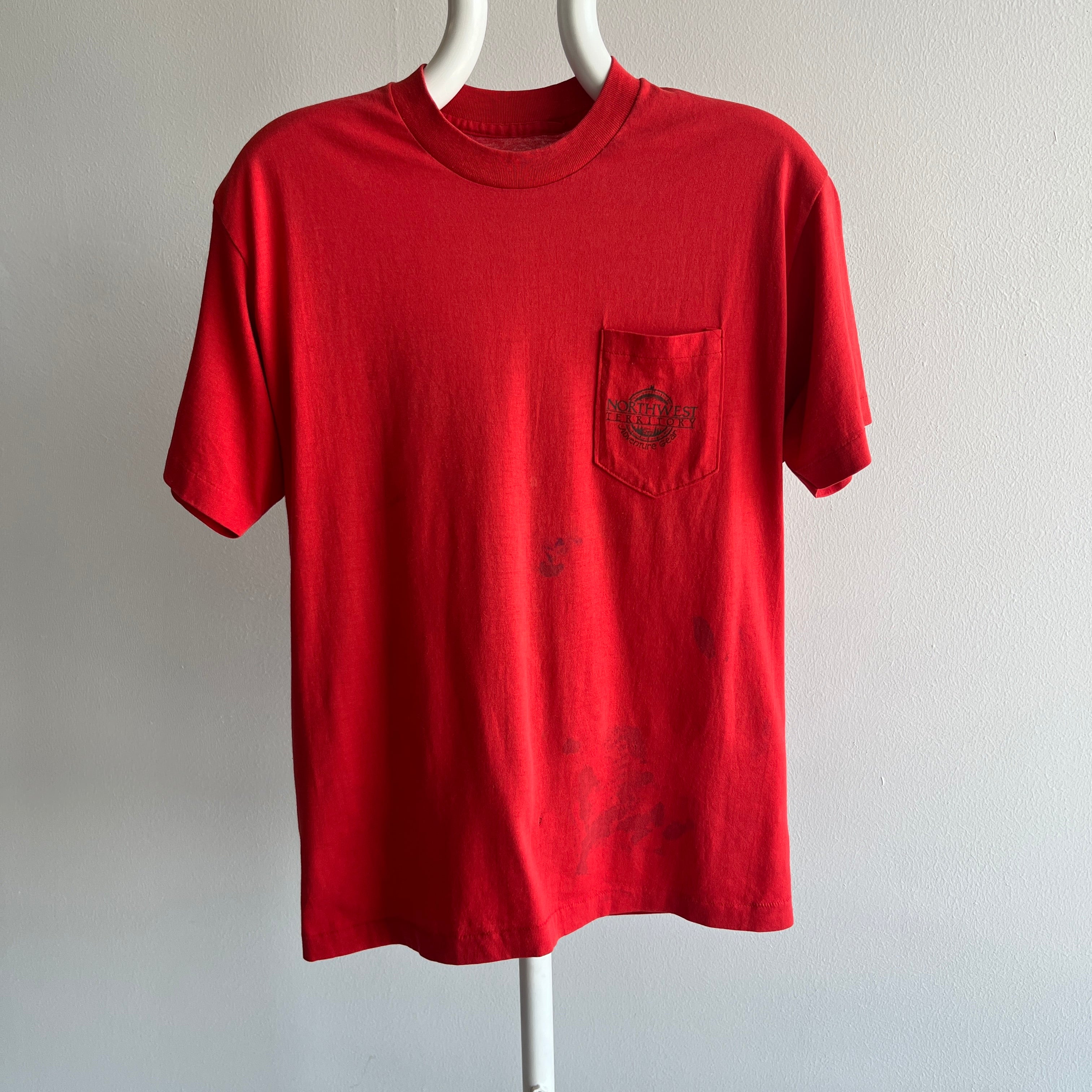 1980s !!! THE BACKSIDE !! Northwest Territory Adventure Gear Pocket T-Shirt