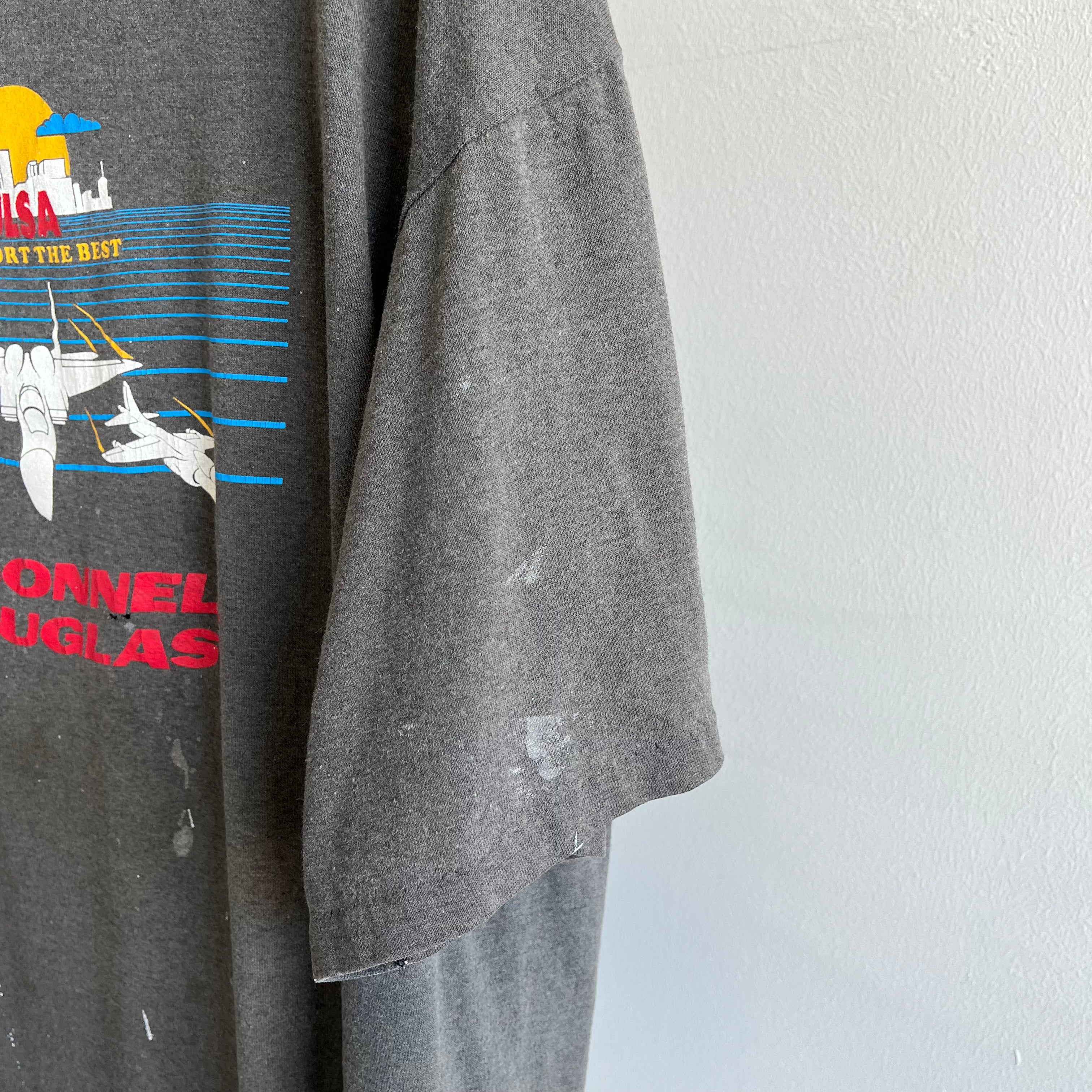 1990s McDonnel Douglas Tulsa - Aerospace Bomber Plant that Closed in 1993 - T-Shirt