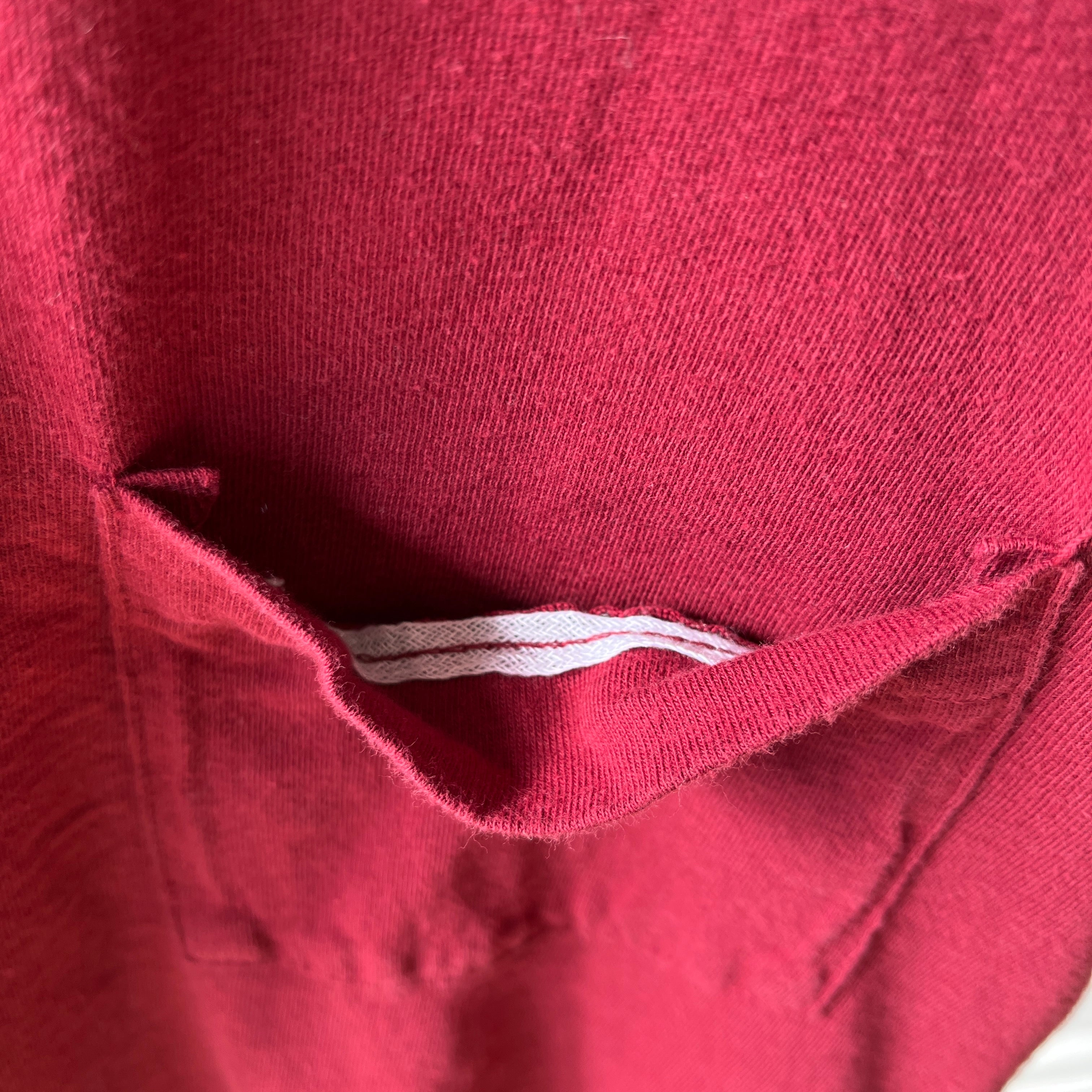 1980s/90s Blank Burgundy Pocket T Shirt